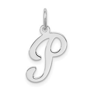 Sterling Silver, Sophia Collection, Small Script Initial P Pendant